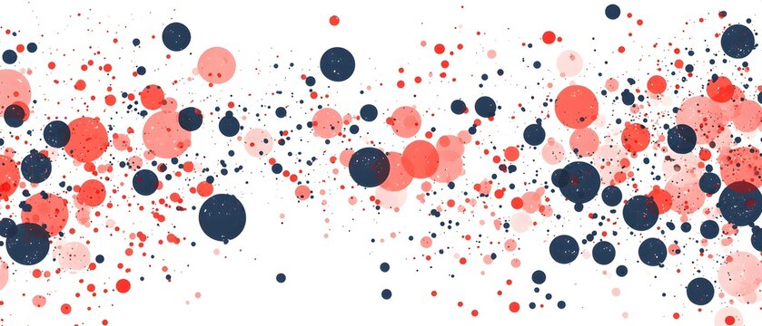 A white background with red and blue dots