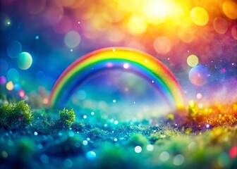 Artistic Watercolor Rainbow Haze: Soft Asymmetric Tilt-Shift Photography