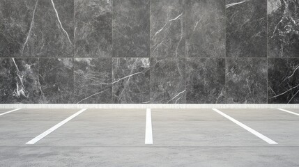 Minimalist Marble Background with Empty Parking Space and Subtle Sand Texture