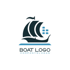 Sailing ship logo vector illustration design
