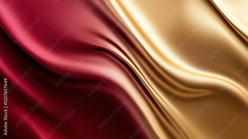 Poster luxurious metallic gradient background with flowing gold and red textures creates a rich visual effe