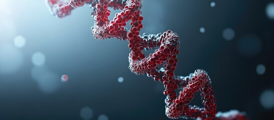 mRNA vaccine molecule representation with illuminated background and space for text or information