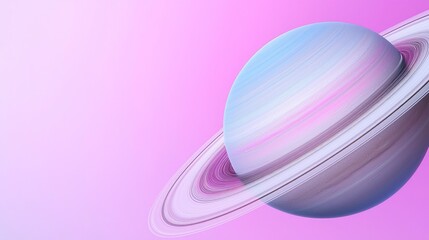 Obraz premium Pastel Planet Rings Space Background; Science Fiction Artwork