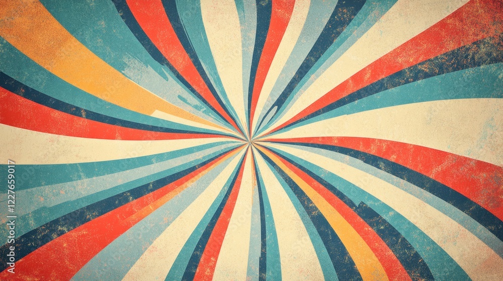 Aufkleber retro kaleidoscope design with vibrant waves and psychedelic effects featuring empty space for text 