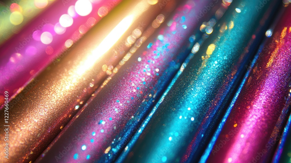 Aufkleber vibrant bokeh background featuring colorful glittery textures creating an artistic blend for enhanci