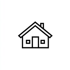 Simple Outline of a House Icon for Home, Real Estate, and Architectural Design Projects and Graphics