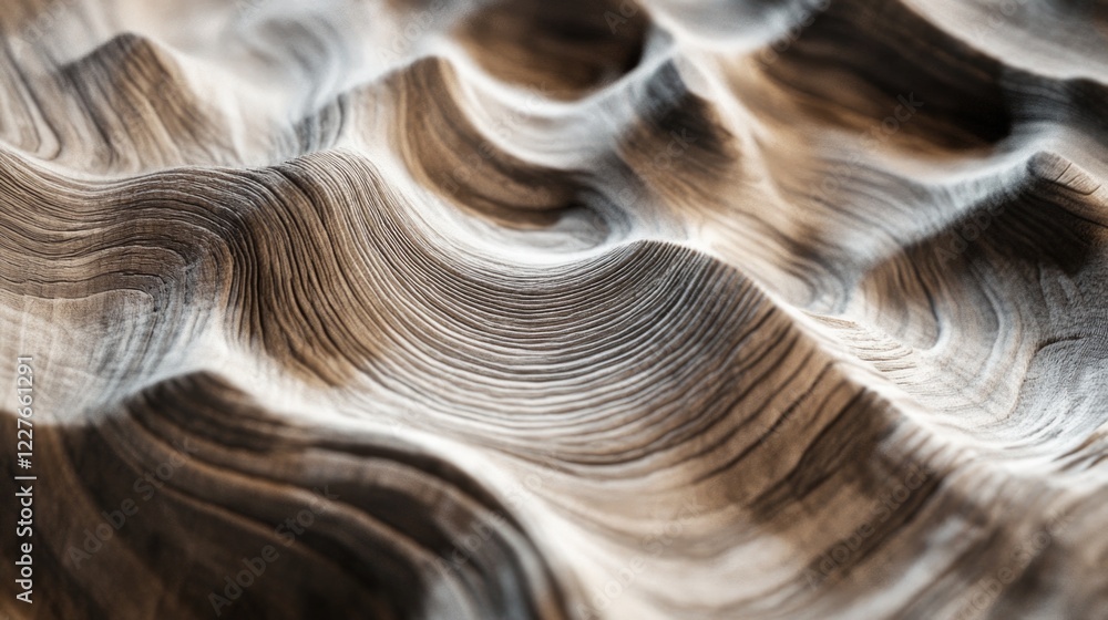 Poster natural wood texture featuring intricate gray grain patterns and smooth wave-like formations ideal f
