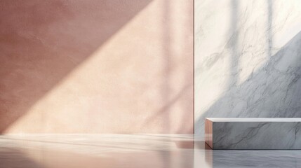 Minimalist Marble Background with Soft Color Shades and Ample Space for Text or Design Elements