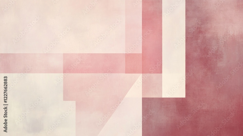 Poster abstract geometric background with overlapping shapes and a minimalist style, light colors