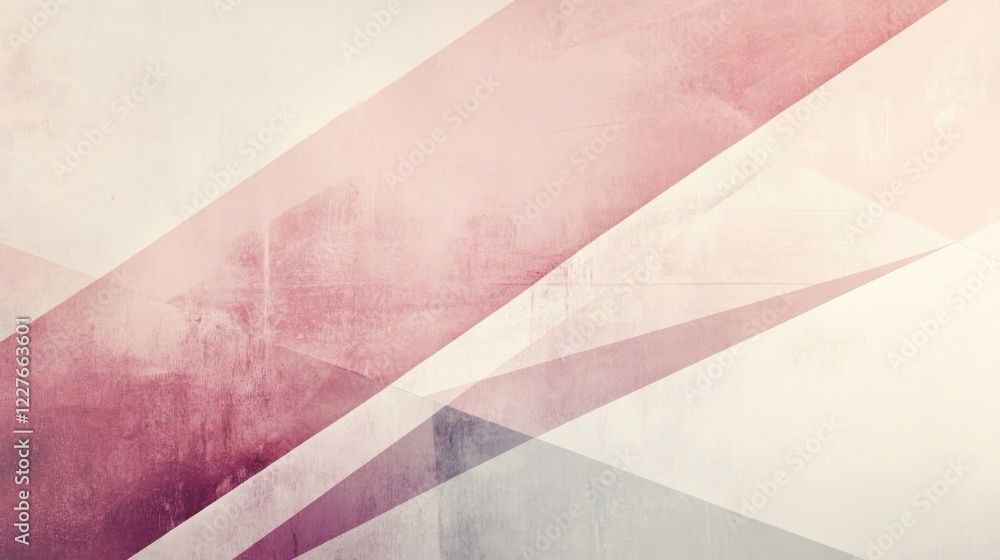 Poster minimalist abstract background with overlapping geometric shapes in muted pink and gray tones