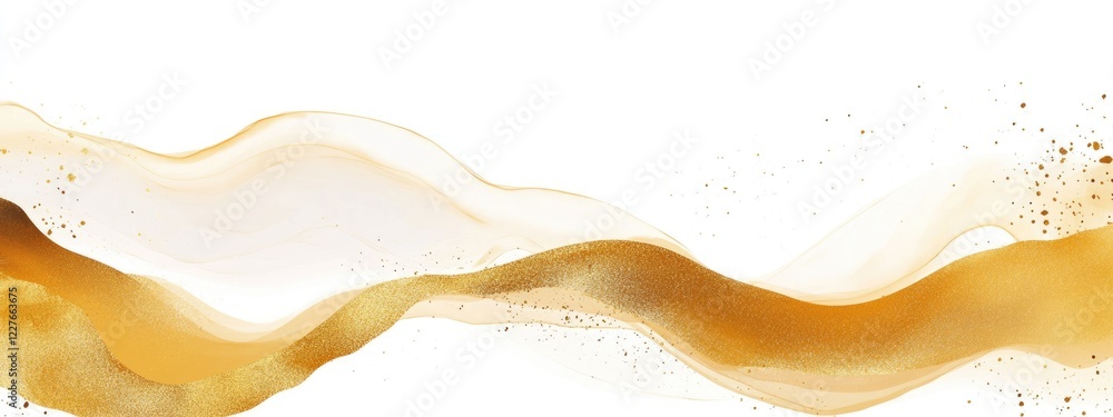 Poster gold accents on white canvas abstract minimalist design with curved shapes ideal for web header and 
