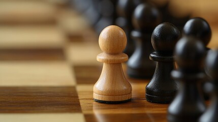 Strategic Planning Symbolized by Chess Piece on Board Representing Management Decisions and Consulting Dynamics