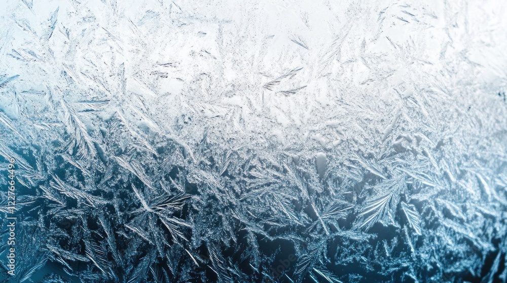 Poster a mesmerizing display of intricate frost patterns forming a delicate gradient background