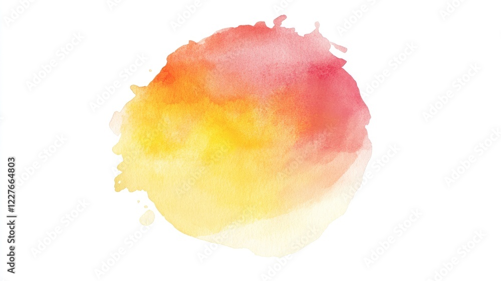 Poster minimalist soft gradient watercolor blob in warm tones on a clean white background for artistic desi