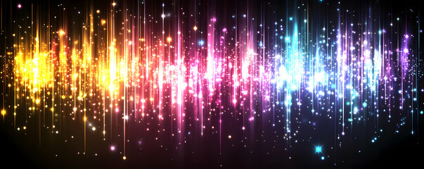 Fototapeta premium Colorful light streaks, cosmic background, digital art, website banner