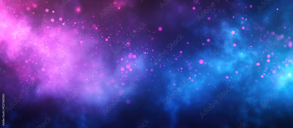 Poster vibrant purple and blue abstract background with luminous lights and smoke creating a dynamic disco 