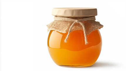 a jar of fresh apricot jam  isolated on white background