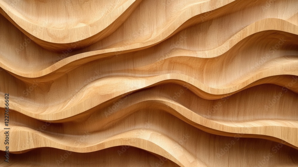 Aufkleber natural wave pattern in polished wood surface with textured grooves for background and design elemen