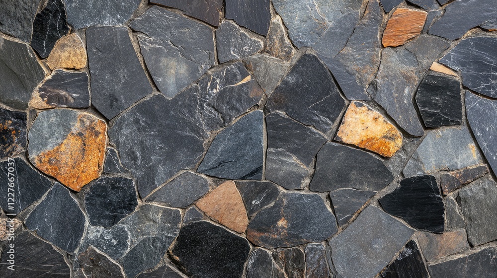 Aufkleber black slate stone texture background showcasing a decorative pattern of dark marble rocks ideal for 