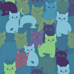 seamless pattern with cats