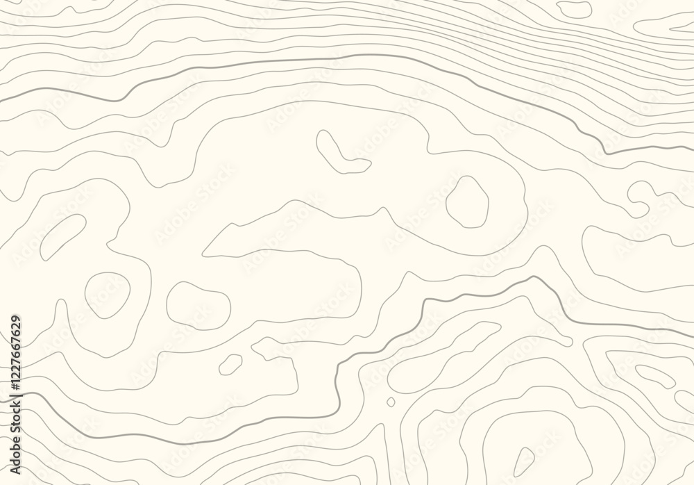 Poster Topographic map background with altitude lines. Abstract terrain topography with elevation levels of the relief