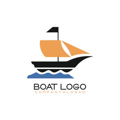Sailing ship logo vector illustration design

