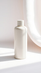 Photo of an elegant Skincare Cream bottle product shot, showcasing refined features. Skincare Cream bottle Mockup. White Background