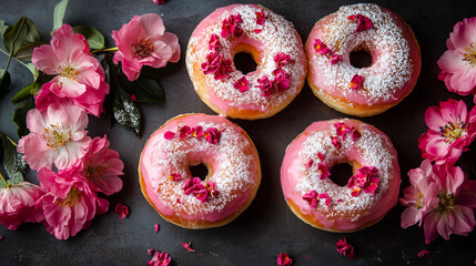 DOnaty, donuts, pączki, tłusty czwartek  tło