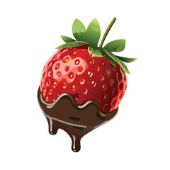 strawberry with chocolate vector