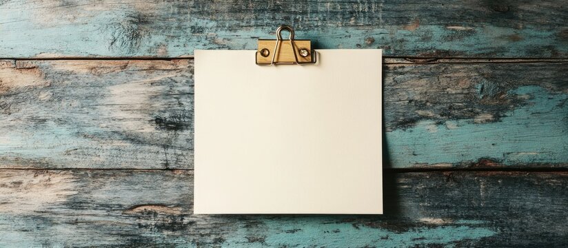 Motivational quote paper on wooden board with clip and blank space for personalized text or creative design inspiration - Powered by Adobe