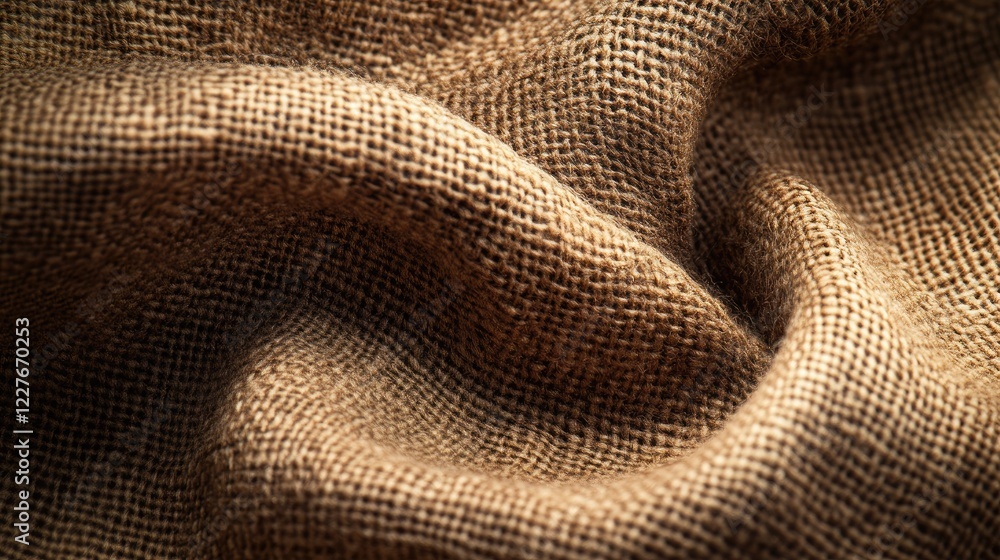 Poster natural canvas fabric texture close-up detailed view showcasing soft fibers and woven patterns for d