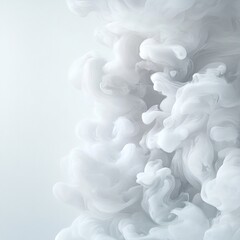 Obraz premium Ethereal Soft Smoke Swirls on Light Background Creating a Dreamy Atmosphere for Design and Art