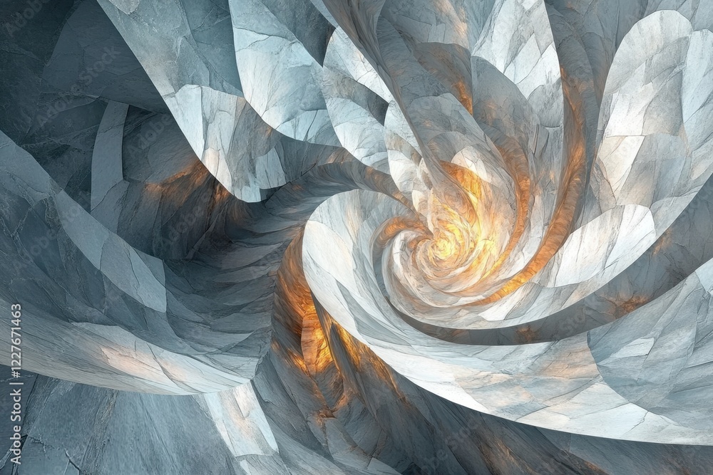 Poster swirling abstract design with light and texture in a dark environment