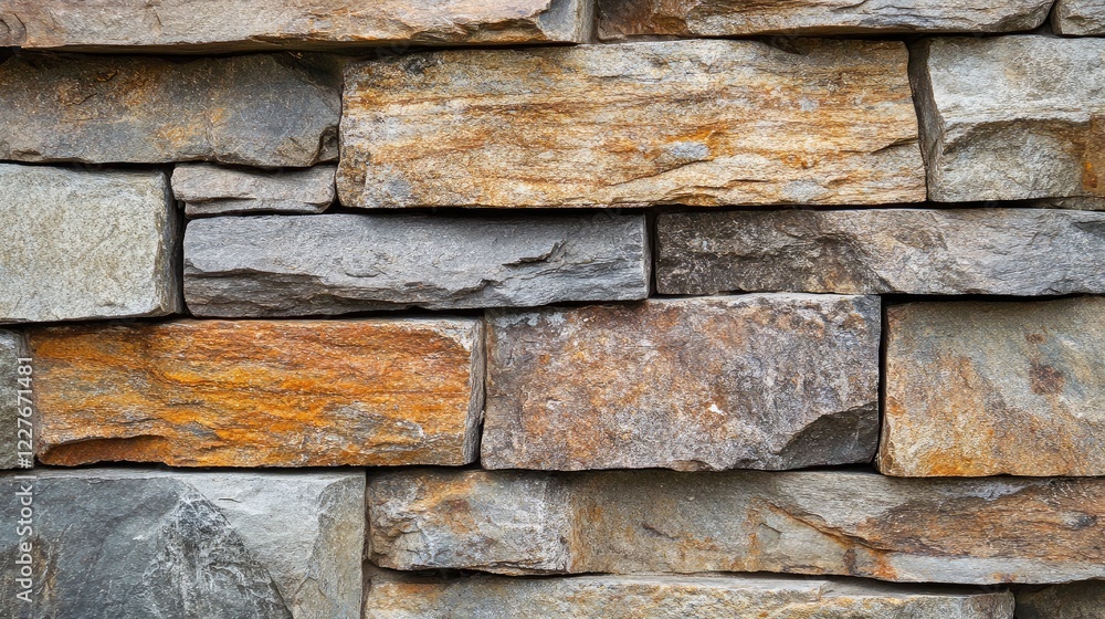 Poster natural stone wall texture detail with varied colors and patterns for background use