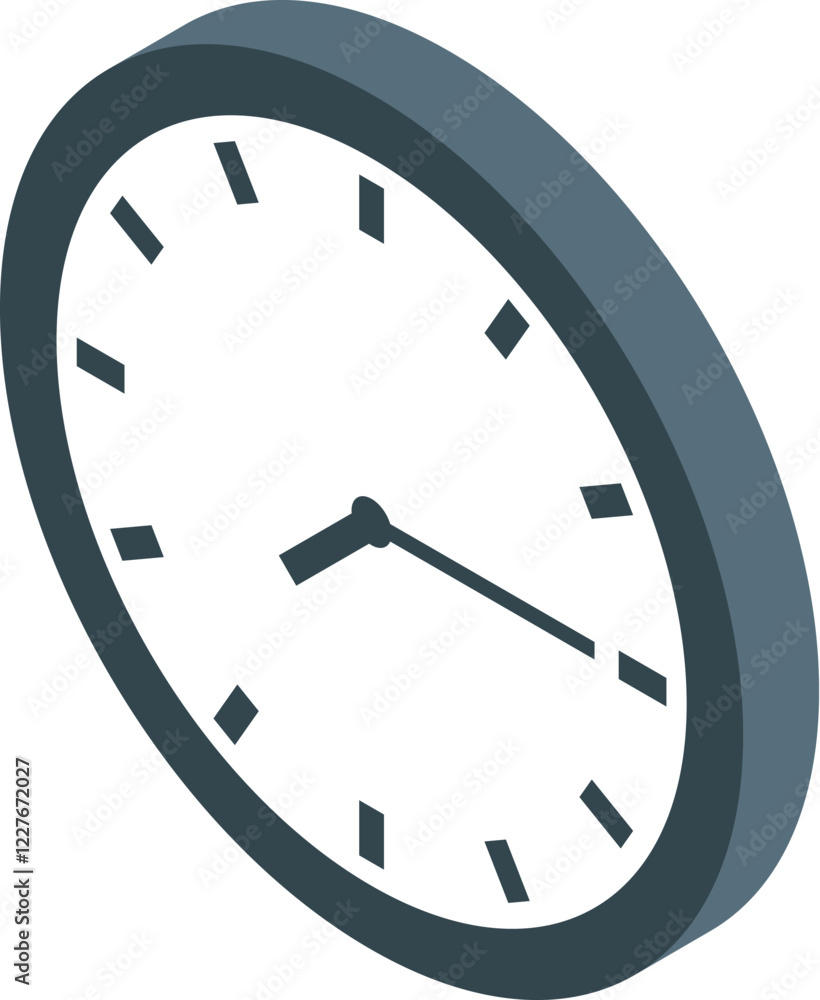 Poster classic round clock marking time, ideal for time management, scheduling, and punctuality concepts