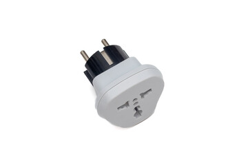 Universal Travel Power Adapter on White Background