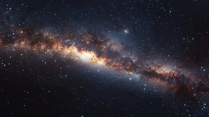 Fototapeta premium Captivating Milky Way Galaxy Over a Mystical Landscape with Stars and Cosmic Wonders