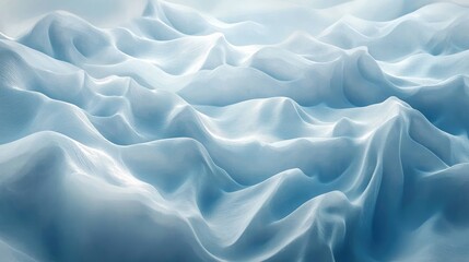 Obraz premium Soft Blue Waves of Fabric Creating a Dreamlike Winter Landscape Abstract Textures and Patterns in a Serene Winter Scene