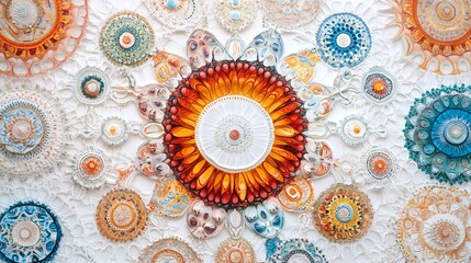 Intricate Mandala-Inspired Ceramic Wall Art