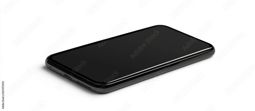 Aufkleber black smartphone mockup on clean white background ideal for business communication and online work w