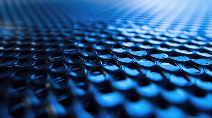 Fototapeta premium Close up of textured blue black surface with glossy droplets highlighting innovative magnetic technology and space for text overlay