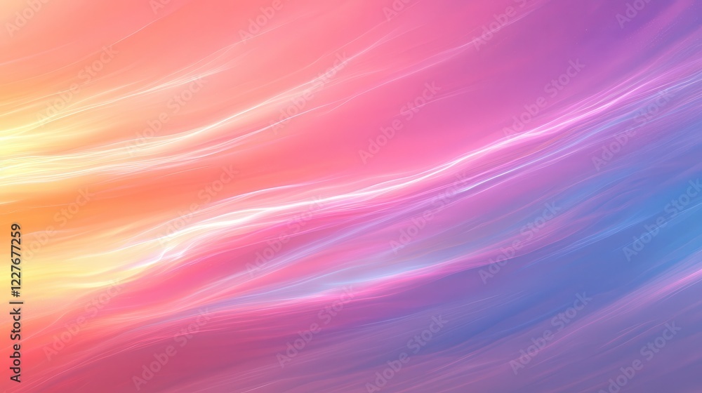 Poster abstract background with pastel color palette, featuring soft, flowing lines of light and subtle spa
