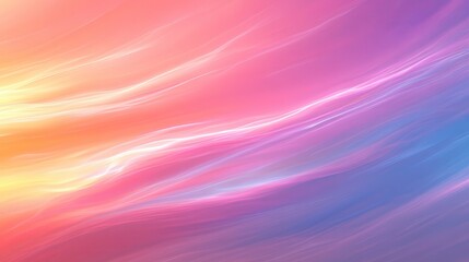 Obraz premium Abstract background with pastel color palette, featuring soft, flowing lines of light and subtle sparkle. Warm tones of yellow and pink blend into