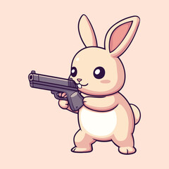 A rabbit with a gun vector illustration
