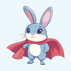Superhero cute rabbit vector illustration 