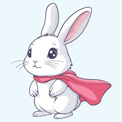 Superhero cute rabbit vector illustration 
