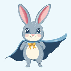 Superhero cute rabbit vector illustration 