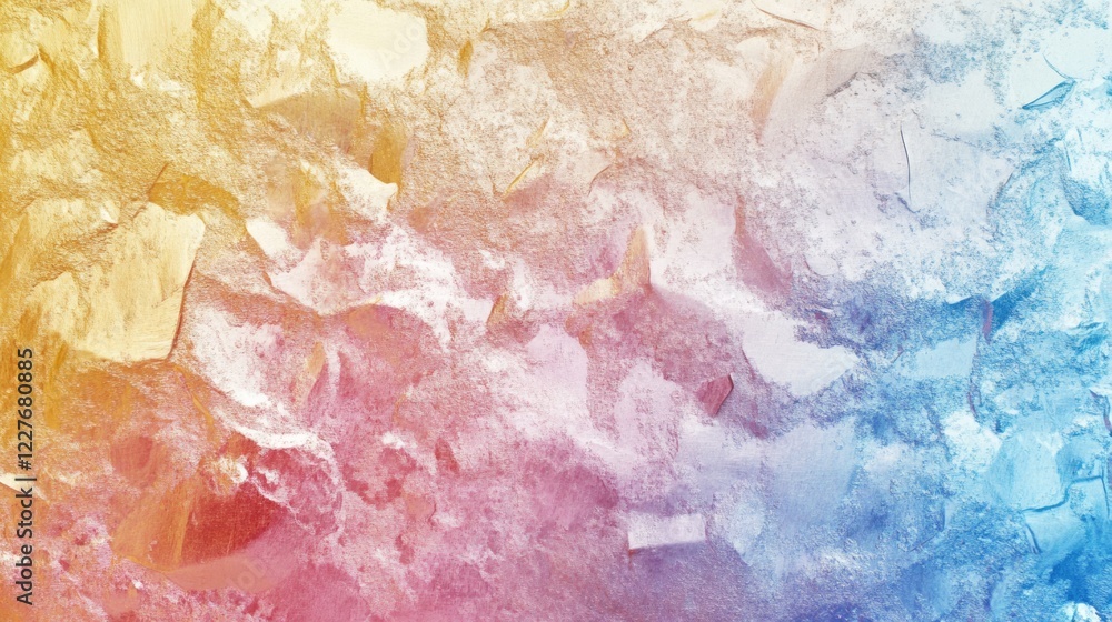 Poster pastel gradient holographic foil texture featuring an iridescent background with vibrant color trans