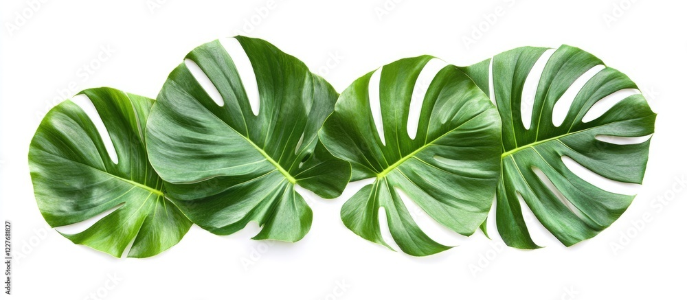 Wall mural Tropical Palm Leaves Isolated on White Background Ideal for Floral Nature Themes and Copy Space for Text or Design Elements