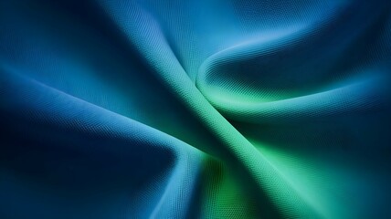 Obraz premium Abstract Blue and Green Digital Fabric Texture - High-Resolution Fluid Wave Background for Modern Design and Aesthetic Wallpapers